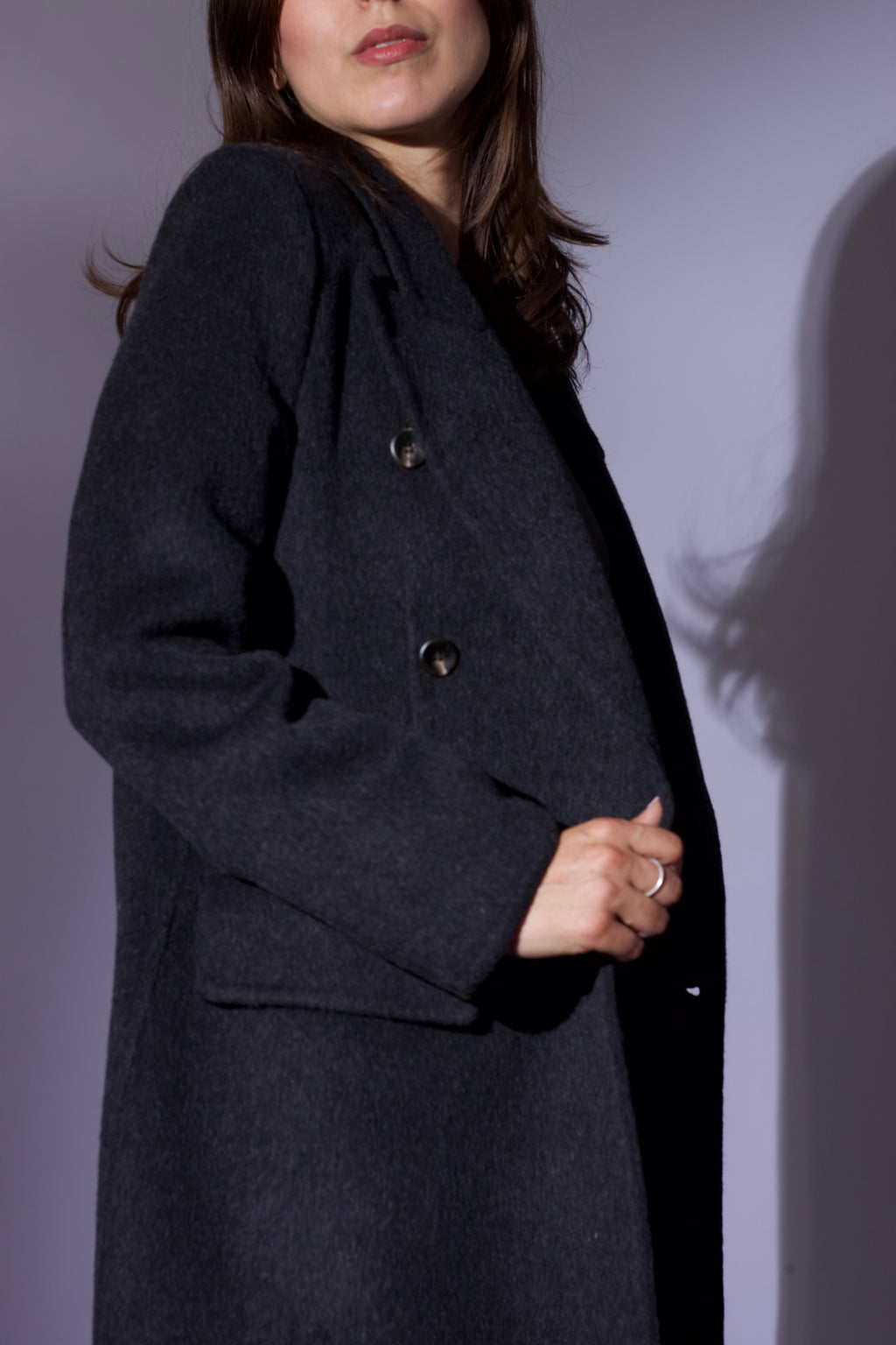CAPPOTTO DOPPIOPETTO IN LANA DOUBLE – GRIGIO