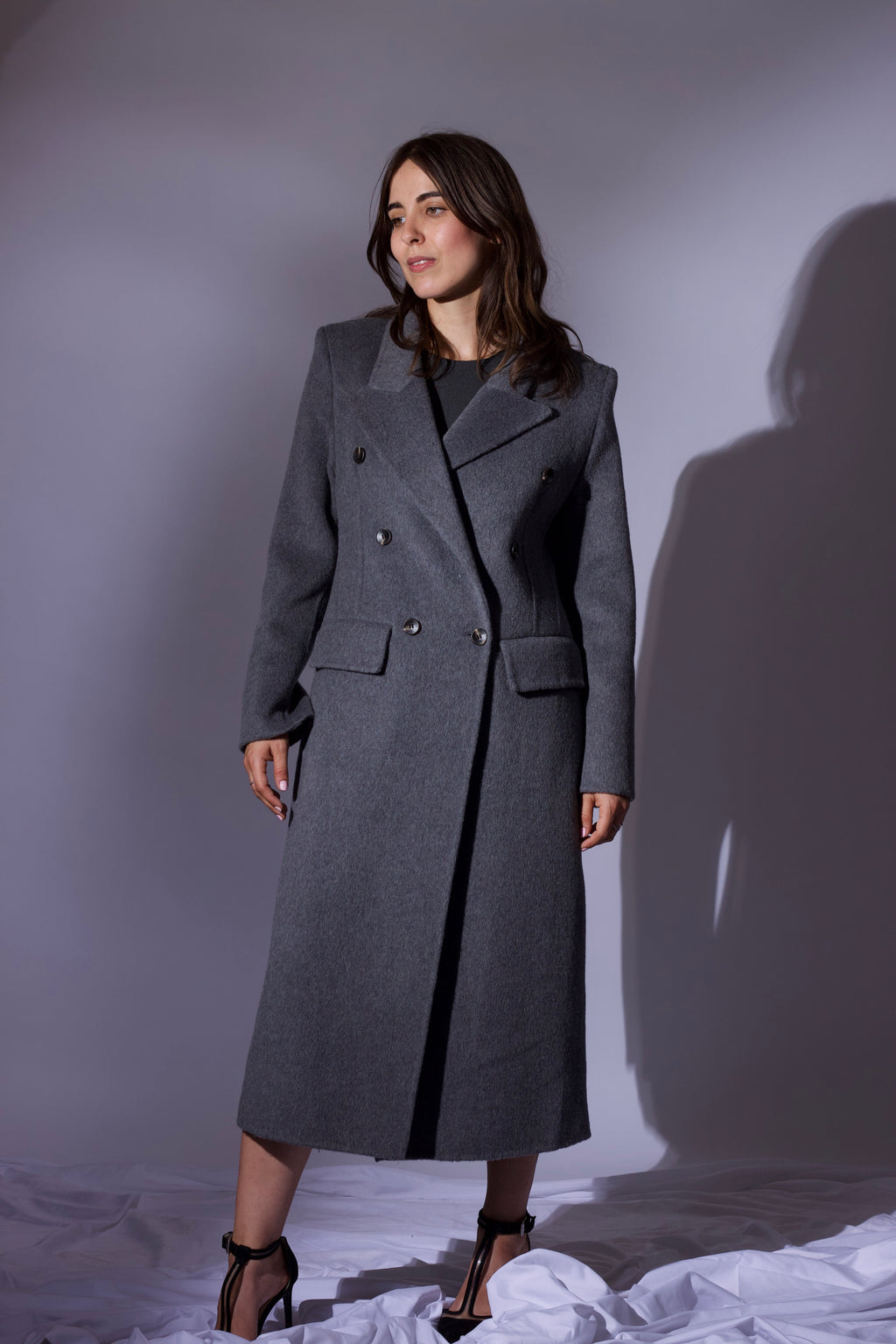 CAPPOTTO DOPPIOPETTO IN LANA DOUBLE – GRIGIO