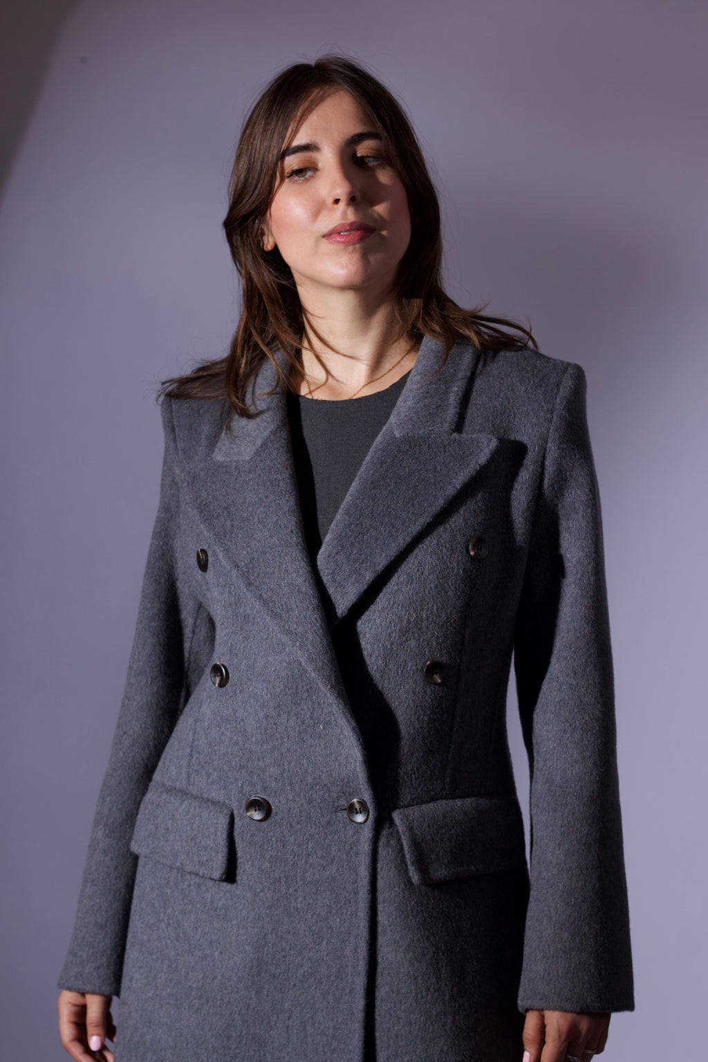 CAPPOTTO DOPPIOPETTO IN LANA DOUBLE – GRIGIO