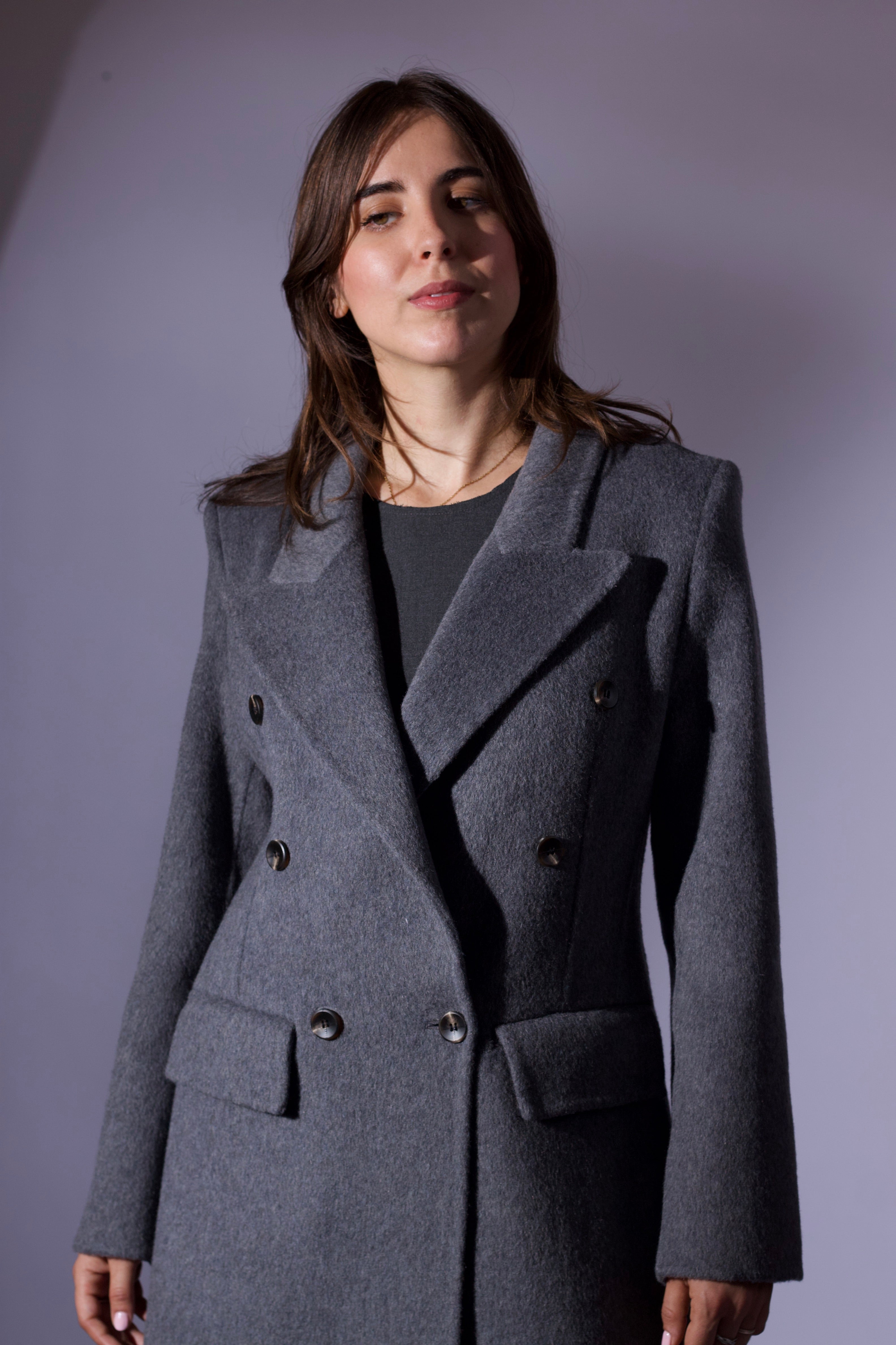 CAPPOTTO DOPPIOPETTO IN LANA DOUBLE – GRIGIO